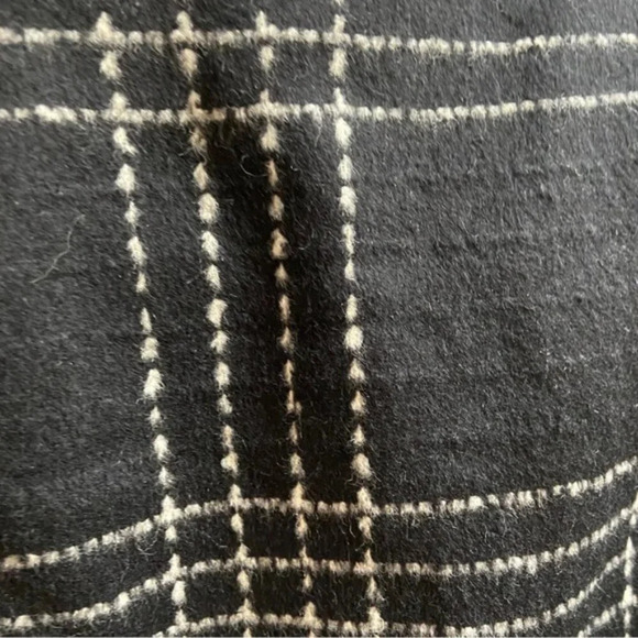 Escada Bushra Virgin Wool Angora black white plaid one button blazer Sz 38 - Picture 3 of 11